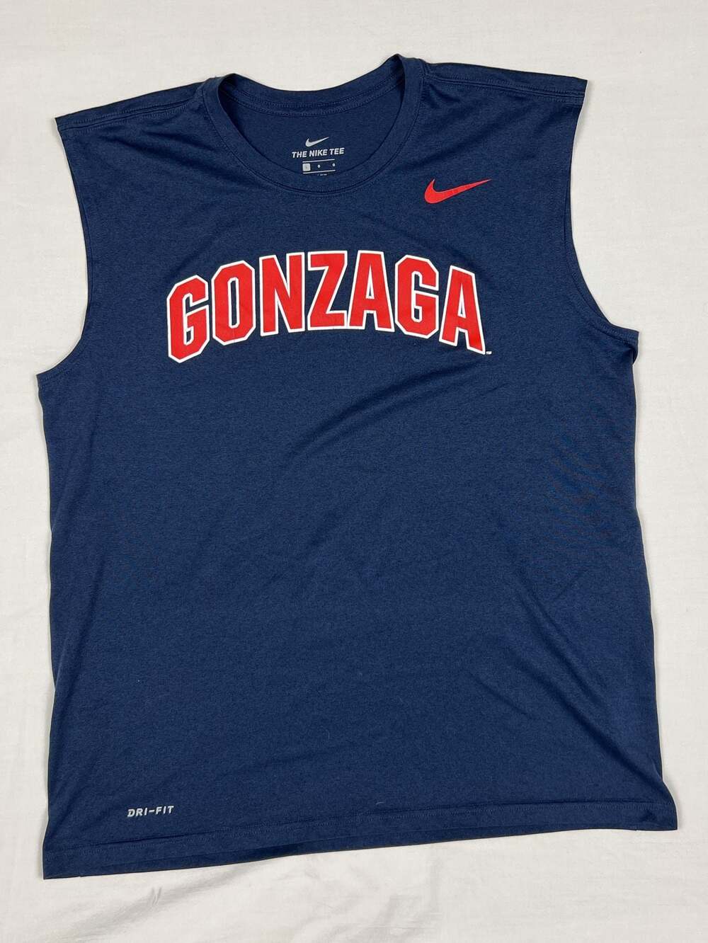 Nike Gonzaga Bulldogs Dri-FIT Athletic Cut Sleeveless Tank Top Shirt